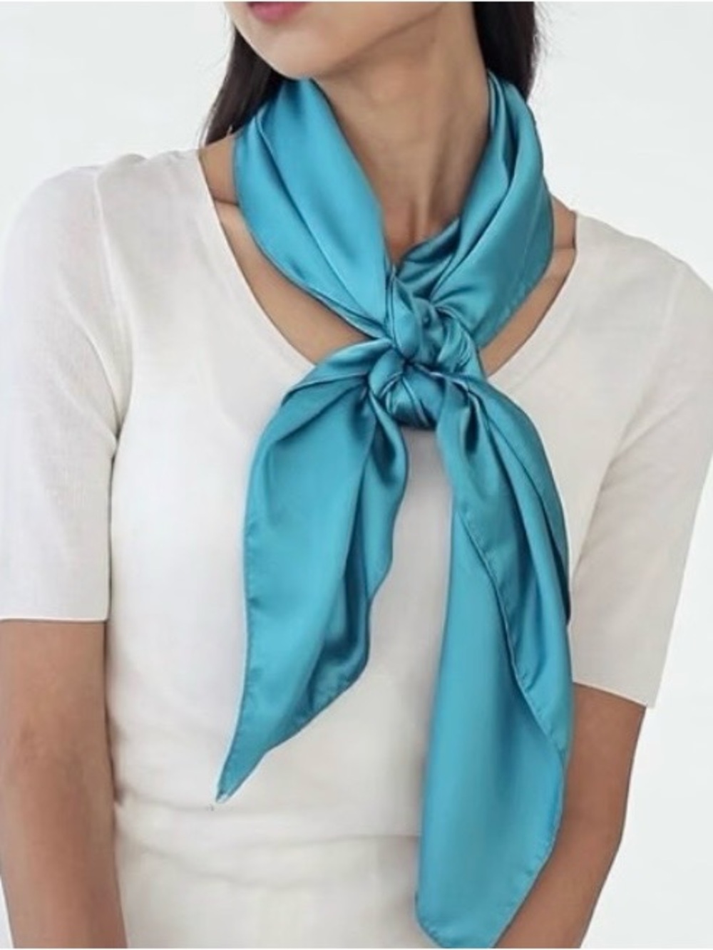 Large 35 x 35 inches Teal Scarf - Women's Accessory